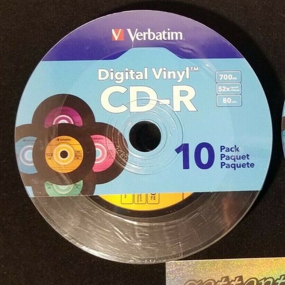 Verbatim 10 Discs Digital Vinyl CD-R 700MB 80mins  - New Sealed - Picture 1 of 2